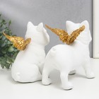 Сувенир полистоун "Бульдоги с крыльями" белый набор 2 шт 16,5х10,5х13,5 16,5х11,5х18,5 см - фото 21752011