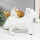 Сувенир полистоун "Бульдоги с крыльями" белый набор 2 шт 16,5х10,5х13,5 16,5х11,5х18,5 см - фото 21752012