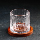 Стакан «Торн», 250 мл, на деревянной подставке, стекло, прозрачный - Фото 1