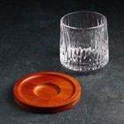 Стакан «Торн», 250 мл, на деревянной подставке, стекло, прозрачный - Фото 2