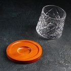 Стакан для виски «Торн», 250 мл, на деревянной подставке, стекло, прозрачный - Фото 2