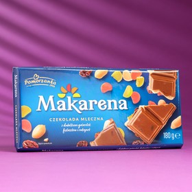 Шоколад молочный Makarena с мармеладом, арахисом, изюмом, апельсином, вишней, яблоком, 180 г 9050505