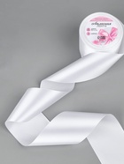 Лента атласная, 75 мм, 23±1 м, белая №01 - Фото 2