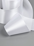 Лента атласная, 75 мм, 23±1 м, белая №01 - Фото 4