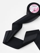 Лента атласная, 75 мм, 23±1 м, чёрная №39 - Фото 2