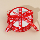Лента атласная, подарочная упаковка, «С любовью», красная, 1 см х 5 м - Фото 3