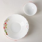 Набор салатников Доляна «Цветочная мелодия», 7 предметов: 6 шт: d=11 см, 1 шт: d=20 см, стеклокерамика - Фото 2