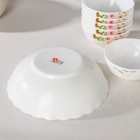 Набор салатников Доляна «Цветочная мелодия», 7 предметов: 6 шт: d=11 см, 1 шт: d=20 см, стеклокерамика - Фото 4