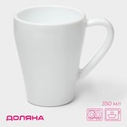 Кружка Доляна «Грация», 350 мл, стеклокерамика, белая - Фото 1