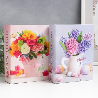 Фотоальбом на 100 фото 10×15 см «Букет в чайнике», 27.3×16.5 см, МИКС