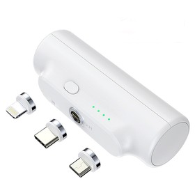 Внешний аккумулятор PB-35, 3000 мАч, магнитные разъемы Lightning/MicroUSB/Type-C, белый 7546794