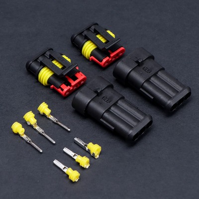 Разъем автомобильный, герметичный штекер-гнездо DJ7031-1.5-11/21 3 контакта, набор 2 шт.