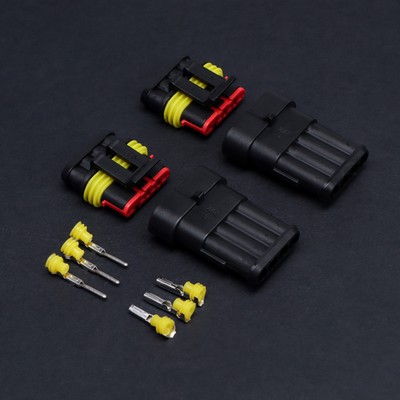 Разъем автомобильный, герметичный штекер-гнездо DJ7041-1.5-11/21 4 контакта, набор 2 шт.