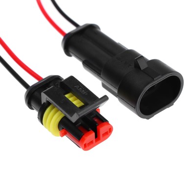 Разъем автомобильный, герметичный штекер-гнездо DJ7021-1.5-11/21, 2 контакта, набор 2 шт.