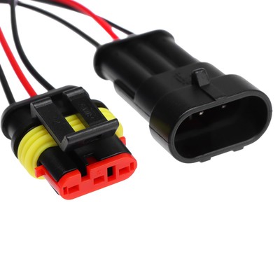 Разъем автомобильный, герметичный штекер-гнездо DJ7031-1.5-11/21, 3 контакта, набор 2 шт.