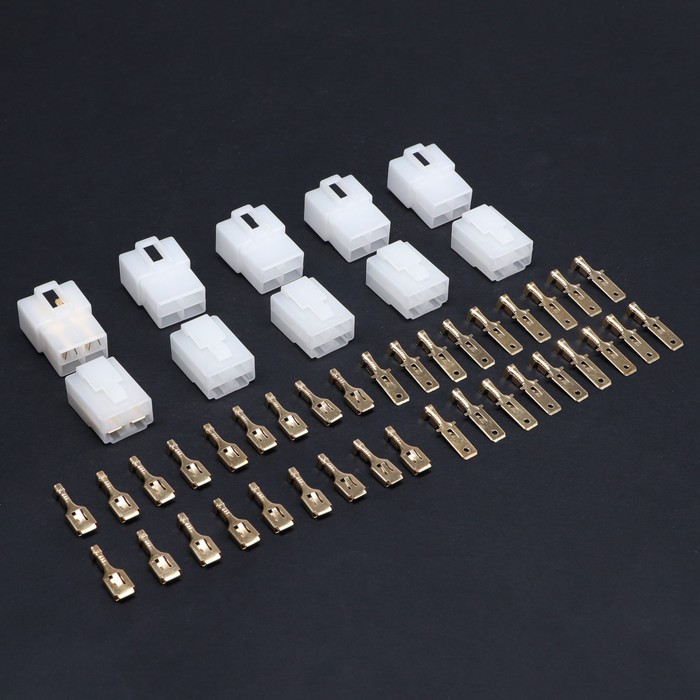 Разъем автомобильный, штекер-гнездо DJ7041-6.3-11/21, 4 контакта, набор 5 шт. - Фото 1