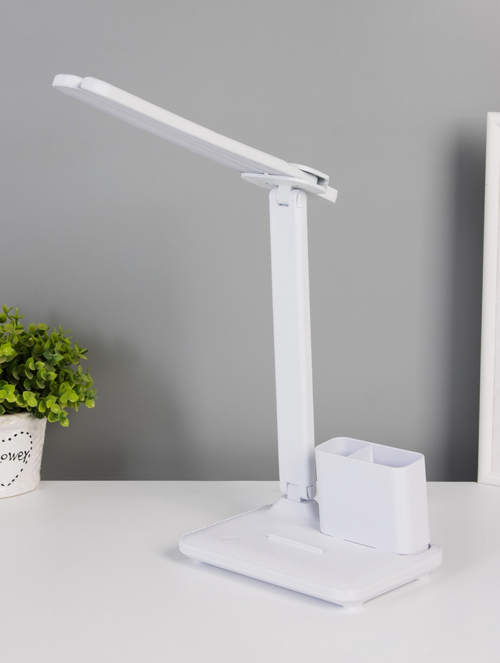 Настольная лампа сенсорная «Раздвижная» LED 15 Вт АКБ USB белый 45×30×17 см RISALUX