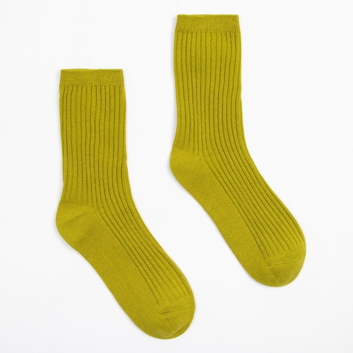 Носки детские однотонные MINAKU цв.желто-зеленый, р-р 17-18 см - Фото 1