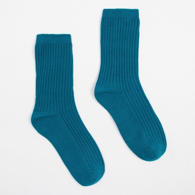 Носки детские однотонные MINAKU, цвет морской волны, размер 17-18 см