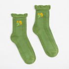 Носки детские MINAKU Цветочек цв.зеленый, р-р 12-14 см - Фото 1