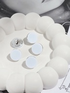 Пуговицы на ножке, пластиковые, d=15 мм, набор 10 шт., матовые, цвет белый, серебряный - Фото 2