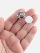 Пуговицы на ножке, пластиковые, d=15 мм, набор 10 шт., матовые, цвет белый, серебряный - Фото 3