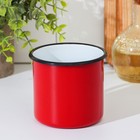 Кружка эмалированная, 400 мл, красная - Фото 3