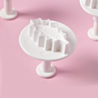 Плунжеры кондитерские Доляна «Листик», набор 3 шт., d=7/6.5/5 см, пластик, белые - Фото 4