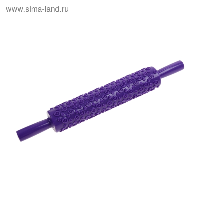 Скалка фактурная кондитерская Доляна «Завитки», 39 см, цвет МИКС - Фото 1