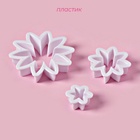Формы для вырезания теста и мастики Доляна «Хризантема», набор 3 шт.: d=6.5 см, d=3.5 см, d=2 см, пластик, белые - Фото 2