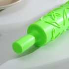 Скалка кондитерская «Листья», 39 см, рабочая часть 25 см, фактурная, цвет зелёный - Фото 2