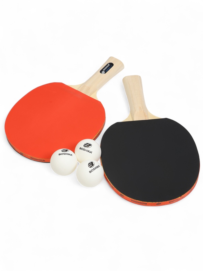 Набор для настольного тенниса BOSHIKA Control 10: 2 ракетки,3 мяча, губка 1.5 мм, коническая ручка - Фото 1