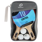 Набор для настольного тенниса BOSHIKA Control 10: 2 ракетки,3 мяча, губка 1.5 мм, коническая ручка - Фото 7