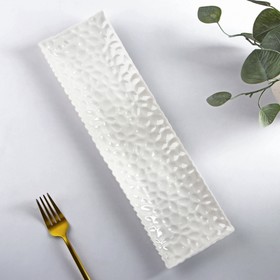 Блюдо керамическое сервировочное «Воздушность», 35,5×10,5 см, цвет белый