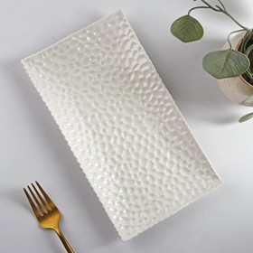 Блюдо керамическое сервировочное «Воздушность», 25,5×14 см, цвет белый
