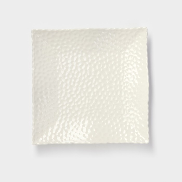 Тарелка квадратная «Воздушность», d=19 см, керамика, белая - Фото 1