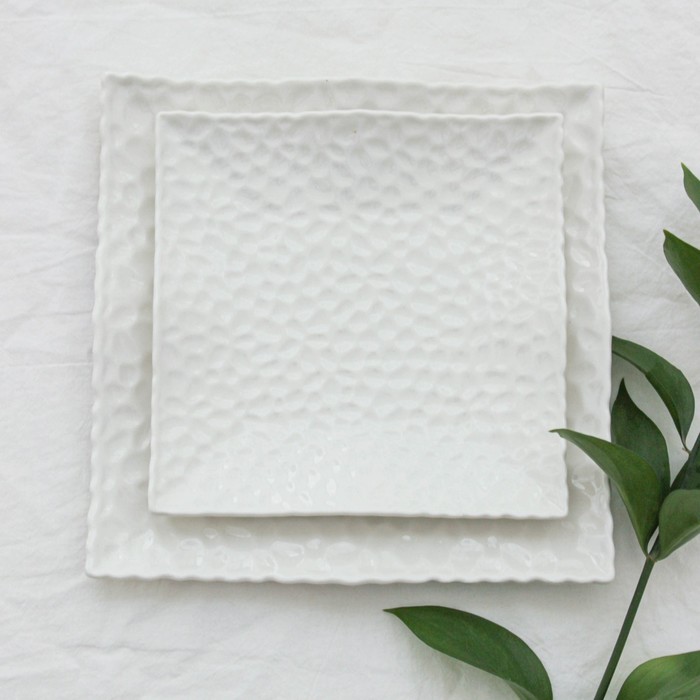 Тарелка керамическая квадратная «Воздушность», d=19 см, цвет белый - фото 1908982039