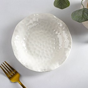 Тарелка керамическая пирожковая «Воздушность», 220 мл, d=15 см, цвет белый