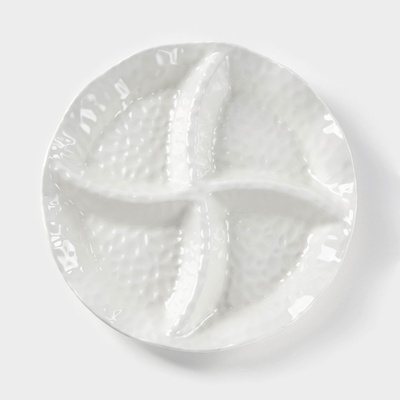 Менажница керамическая 4 ячейки «Воздушность», 19×3 см, цвет белый