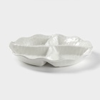 Менажница керамическая 4 ячейки «Воздушность», 19×3 см, цвет белый - Фото 2