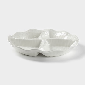 Менажница керамическая 4 ячейки «Воздушность», 19×3 см, цвет белый