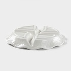 Менажница керамическая 4 ячейки «Воздушность», 19×3 см, цвет белый - Фото 3