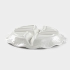 Менажница керамическая 4 ячейки «Воздушность», 19×3 см, цвет белый - Фото 3