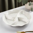 Менажница керамическая 4 ячейки «Воздушность», 24×3.5 см, цвет белый - Фото 1