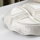 Менажница керамическая 4 ячейки «Воздушность», 24×3,5 см, цвет белый - фото 4360680