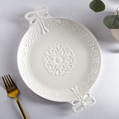 Блюдо керамическое Доляна «Сьюзен», 28×21,5 см, цвет белый