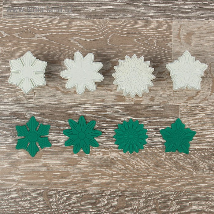 Набор выемок кондитерских для марципана и теста Доляна «Цветки», 4 шт, 6×3×3,5 см - Фото 1