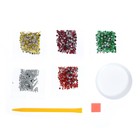 Алмазная мозаика на новый год с частичным заполнением для детей на открытке «Котик у ёлочки», А5, набор для творчества - Фото 6