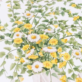 Наклейка пластик интерьерная цветная "Зайчик у вазы с ромашками" 30х45 см