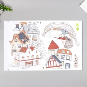 Наклейка интерьерная цветная «Малышка в лодке на домиках», 30×45 см